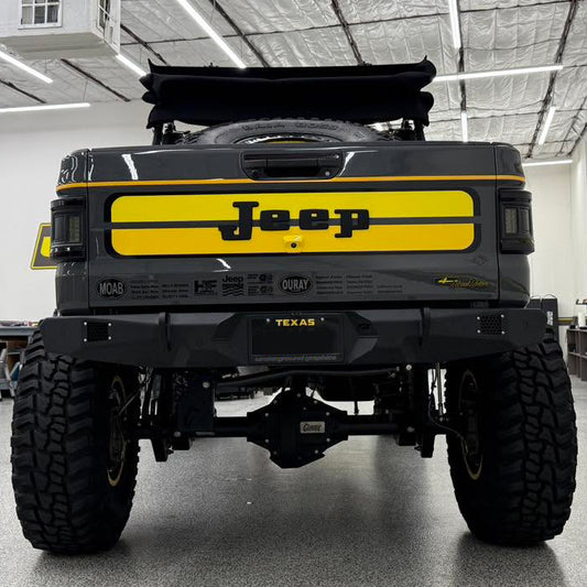 Jeep Gladiator Retro "JEEP" Tailgate Emblem - OEM Size - Two Color Stacked