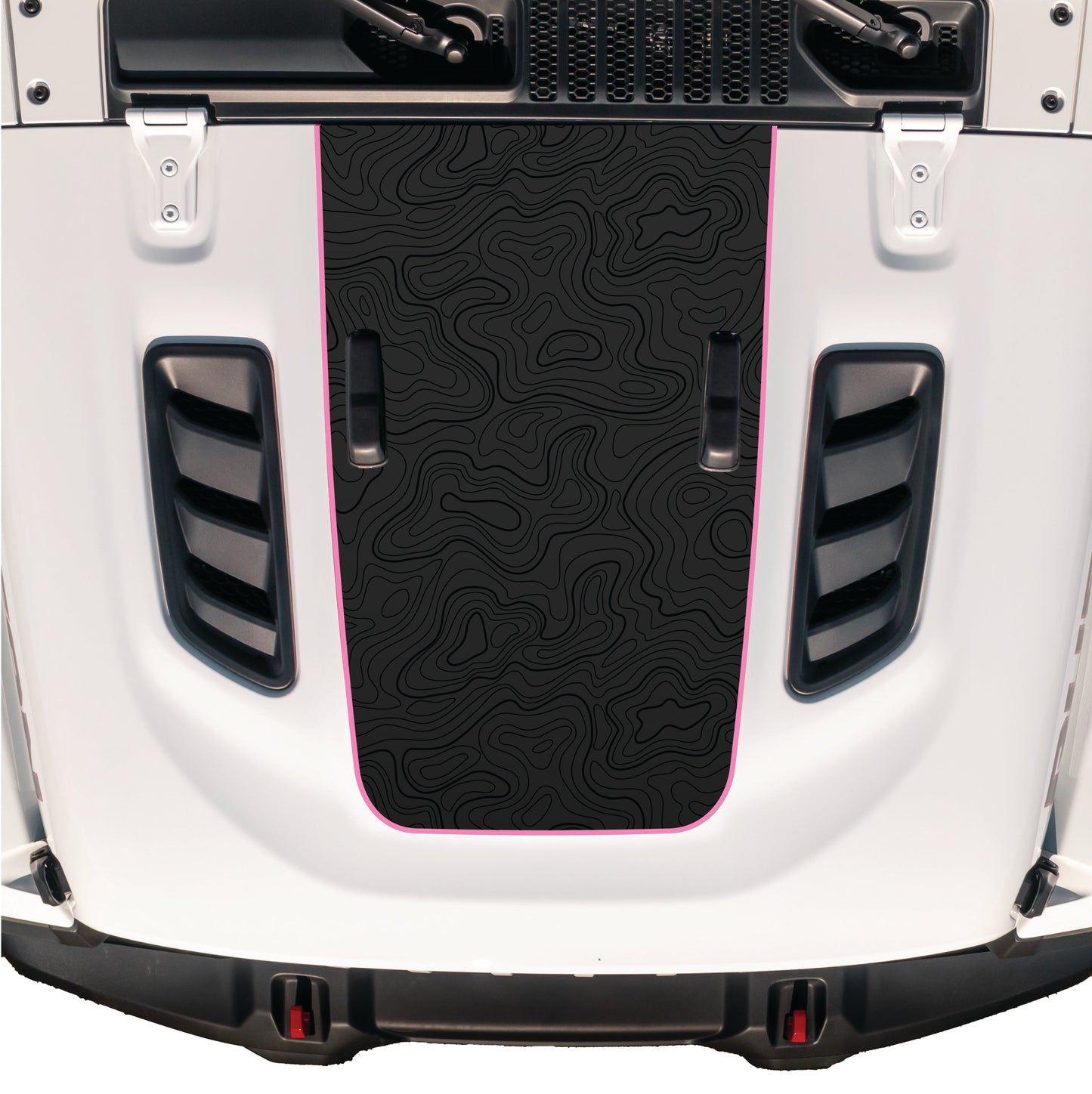 Hood Graphic for RUBICON | Black Topo - fits Wrangler JL & Gladiator JT