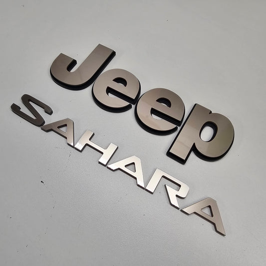 Jeep JL "SAHARA" Emblem - PAIR L/R Sides - Single Color