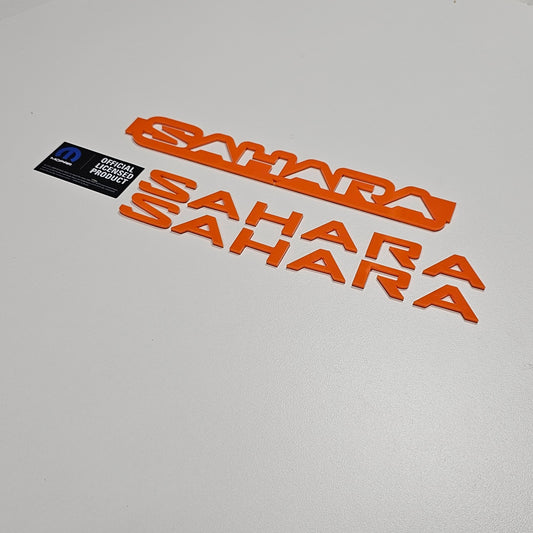 Jeep JL "SAHARA" Emblem - PAIR L/R Sides - Single Color
