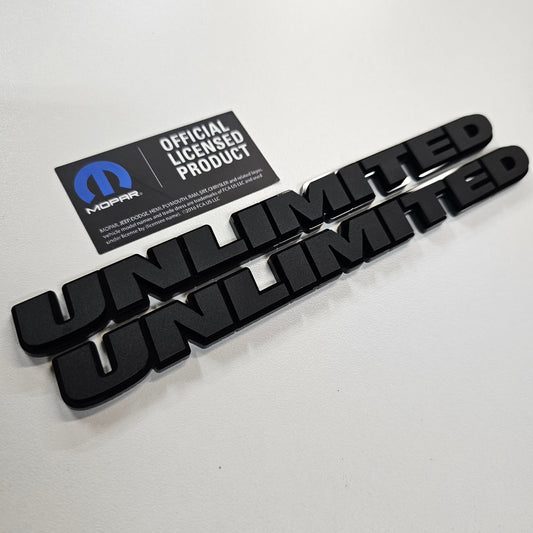 Jeep JK "Unlimited" Fender Emblems - PAIR L/R Sides - Two Color Stacked