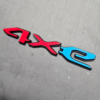 Jeep "4XE" Fender Emblems - PAIR L/R Sides - Three Color Stacked
