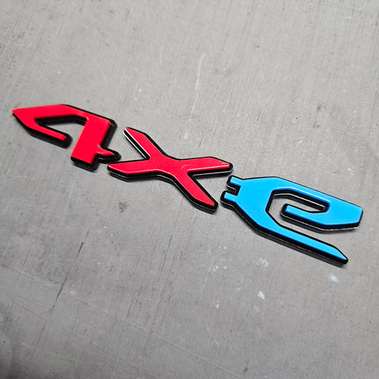 Jeep "4XE" Fender Emblems - PAIR L/R Sides - Three Color Stacked