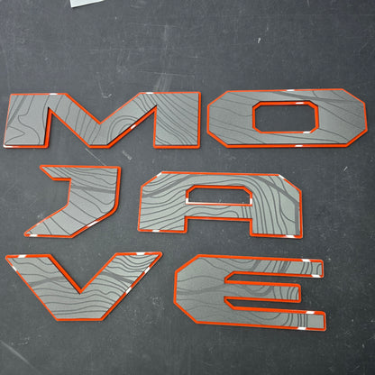 Jeep "MOJAVE" TOPOGRAPHY Tailgate Emblem -  Two Color Stacked