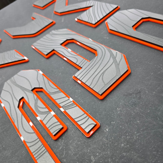 Jeep "MOJAVE" TOPOGRAPHY Tailgate Emblem -  Two Color Stacked