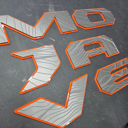 Jeep "MOJAVE" TOPOGRAPHY Tailgate Emblem -  Two Color Stacked