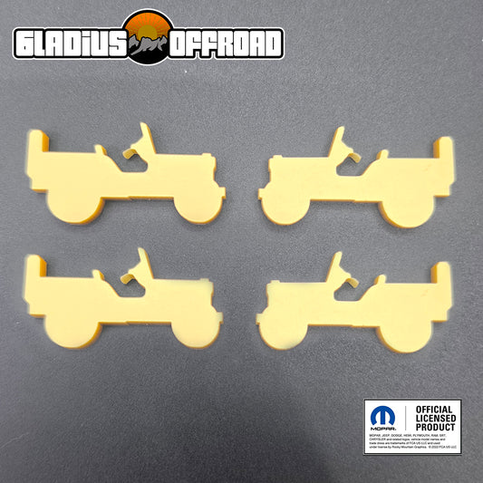 Mini Jeep Willys silhouette - Set of 4 - Single Color
