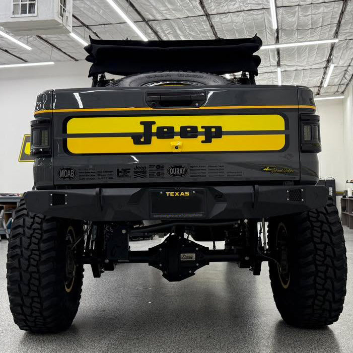 Jeep Gladiator Retro "JEEP" Tailgate Emblem - OEM Size - Two Color Stacked