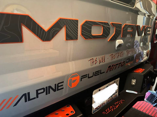 Jeep "MOJAVE" TOPOGRAPHY Tailgate Emblem -  Two Color Stacked