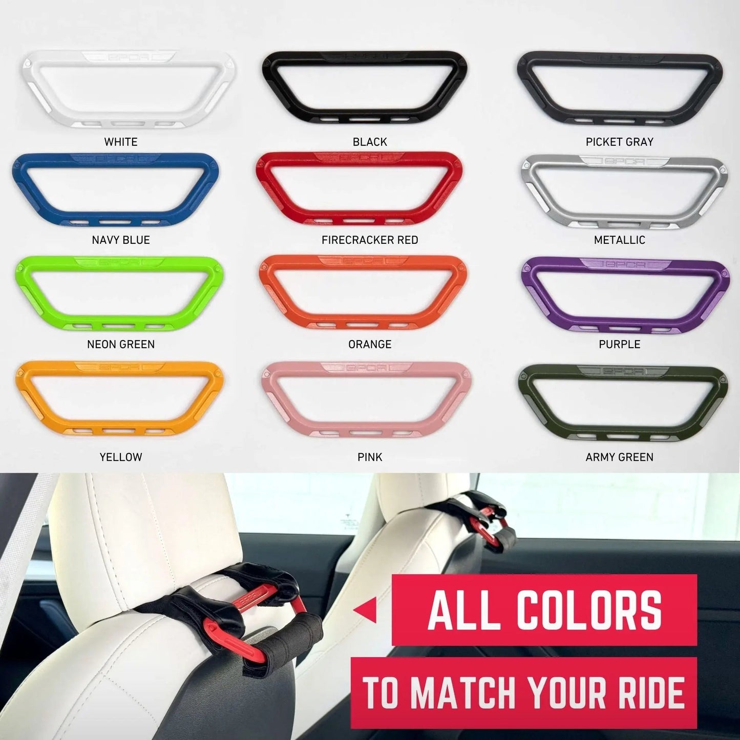 Back Grip PRO Headrest Handles for TESLA S/ 3/ Y