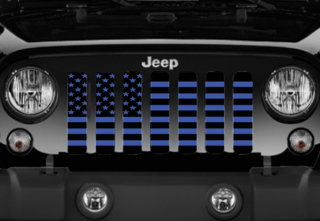 Platinum Black and Blue American Flag Grille Insert