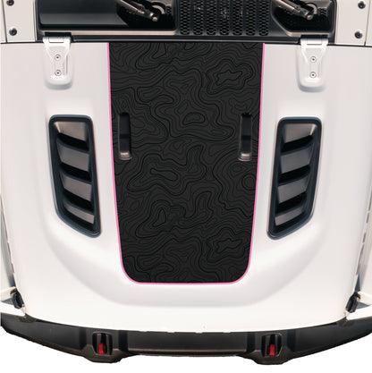 Hood Graphic for RUBICON | Black Topo - fits Wrangler JL & Gladiator JT