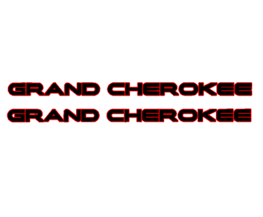 Jeep "Grand Cherokee" Door Emblems - WJ - PAIR L/R Sides - Two Color Stacked