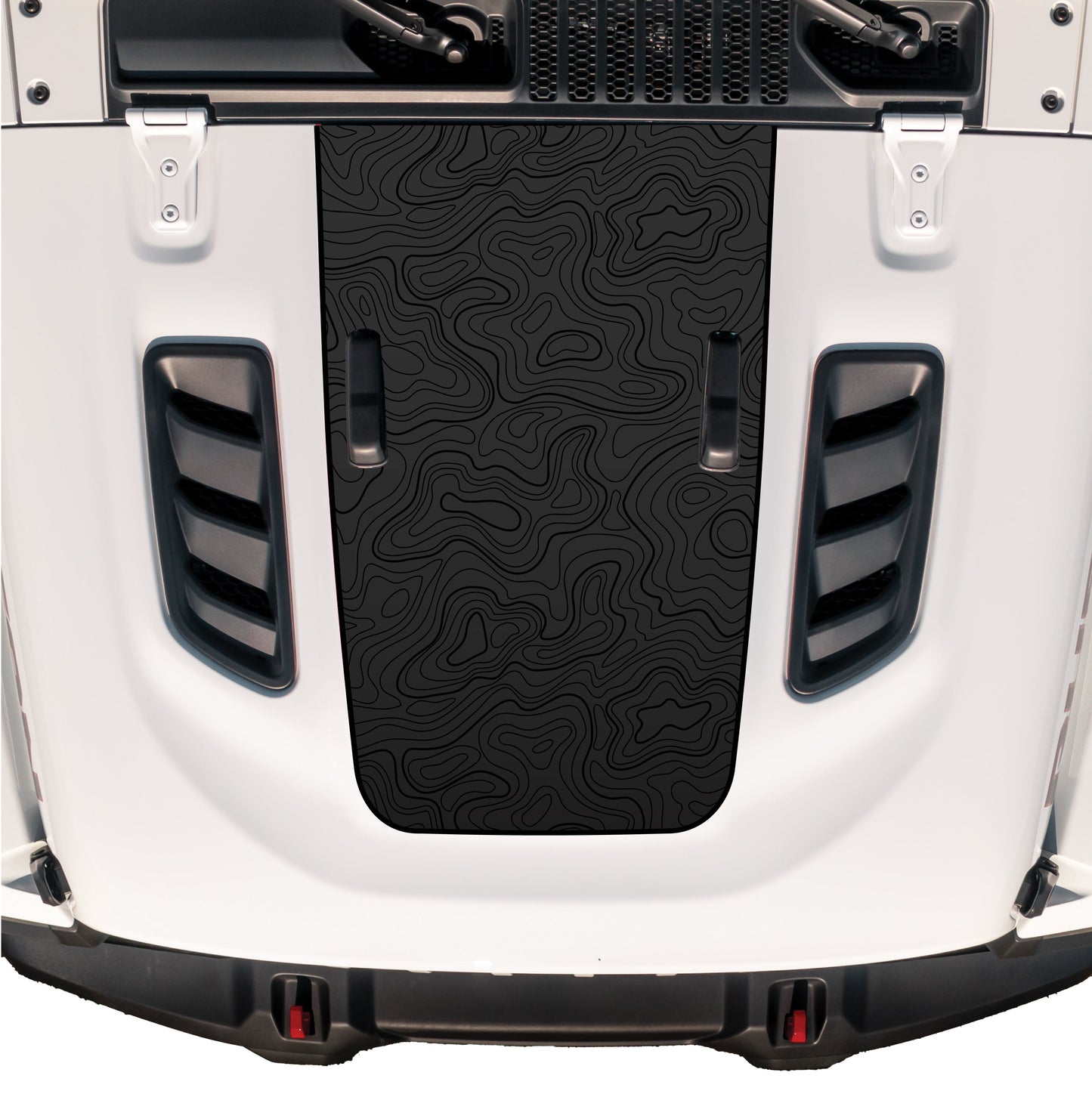 Hood Graphic for RUBICON | Black Topo - fits Wrangler JL & Gladiator JT