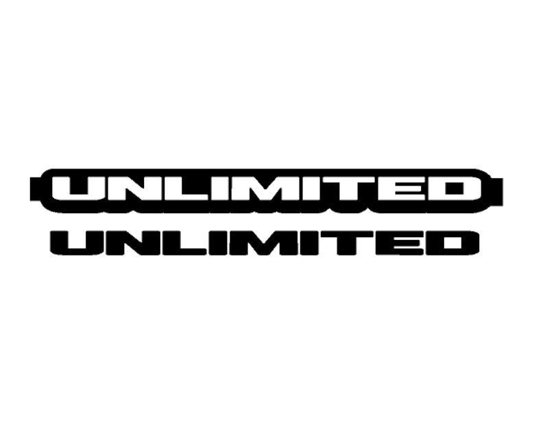 Jeep JL "Unlimited" Fender Emblem - PAIR L/R Sides - Single Color