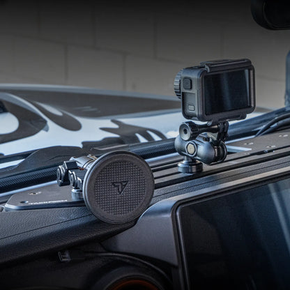 TRAXX™ - Slim Track Dash Bracket With MagSafe & GoPro Mounts | 2018 - 2023 Jeep JL, JT, and Wrangler 4XE. (Not compatible with 2024+ models)