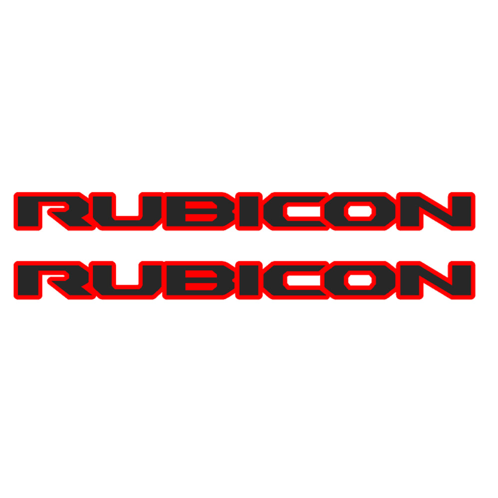 Jeep "RUBICON" Fender Emblems - PAIR L/R Sides - Two Color Stacked