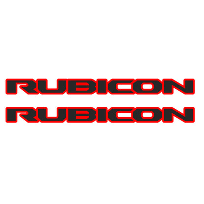 Jeep "RUBICON" Fender Emblems - PAIR L/R Sides - Two Color Stacked