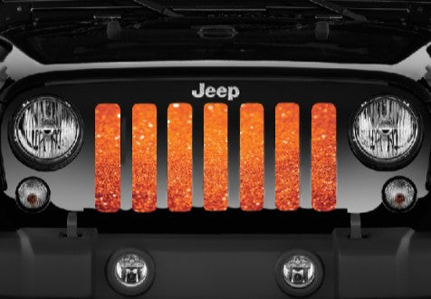 Bright Orange Fleck Print Grille Insert