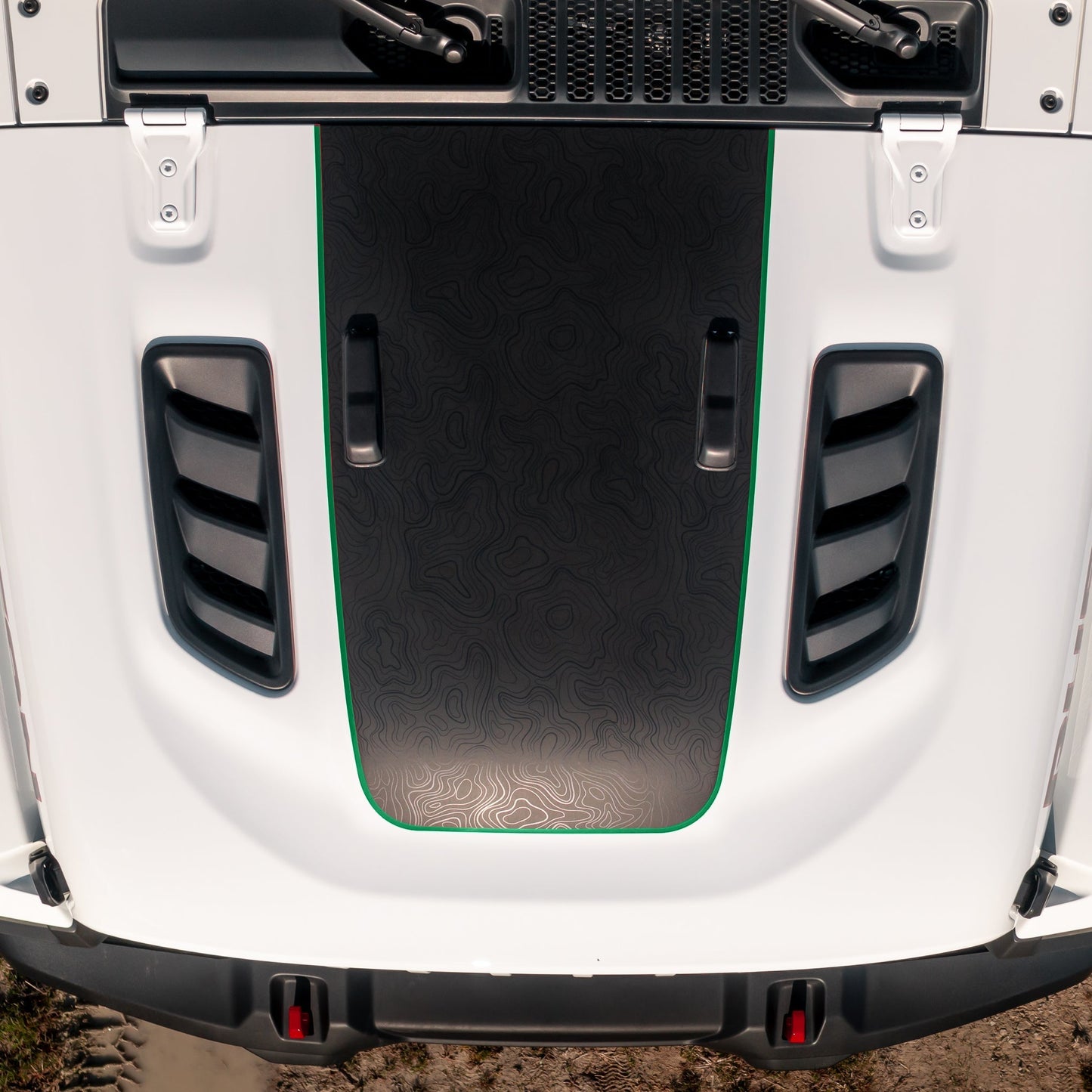 Hood Graphic for RUBICON | Black Topo - fits Wrangler JL & Gladiator JT