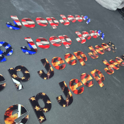 Jeep Wrangler/Gladiator Fender Emblems - PAIR L/R Sides - LIMITED EDITION US FLAG