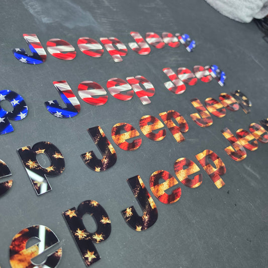 Jeep Wrangler/Gladiator Fender Emblems - PAIR L/R Sides - LIMITED EDITION US FLAG
