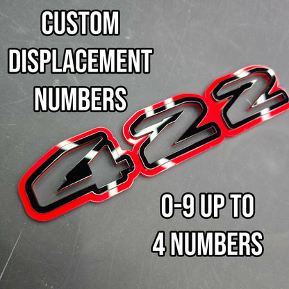 Custom Displacement Emblem - Choose Your Numbers - 392 Style Emblem
