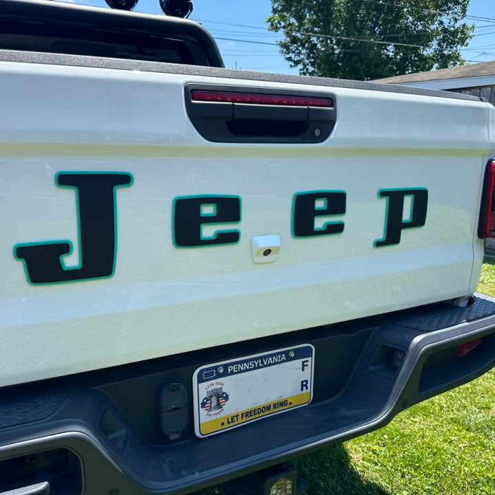 Jeep Gladiator Retro "JEEP" Tailgate Emblem - Large - Two Color Stacked