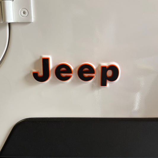 Jeep YJ Fender Emblems - PAIR L/R Sides - Two Color Stacked