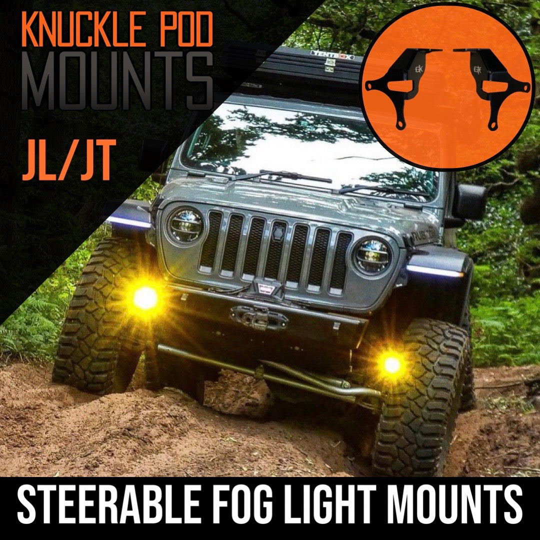 Jeep JL / JT Steerable Knuckle Pod Light Mounts (2018+ Gladiator/Wrangler)