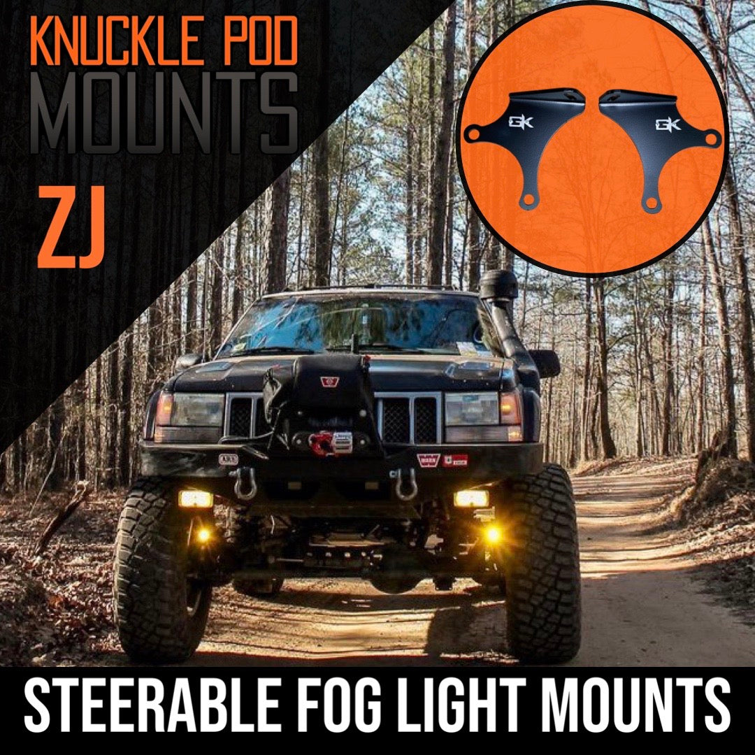 Jeep TJ XJ YJ ZJ Steerable Knuckle Pod Light Mounts (1984-2006 Wrangler/Cherokee)