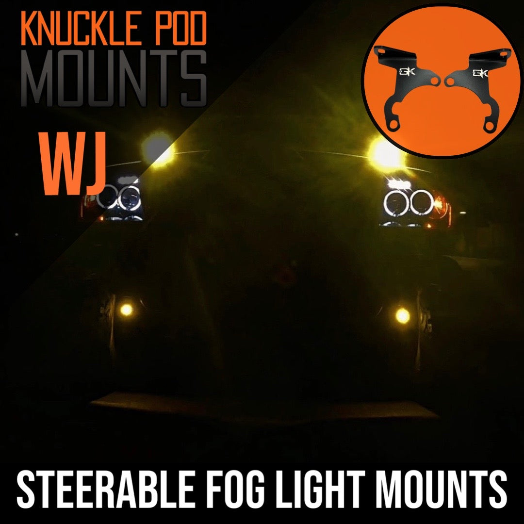 Jeep WJ Grand Cherokee Steerable Knuckle Pod Light Mounts (1999-2004)