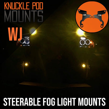 Jeep WJ Grand Cherokee Steerable Knuckle Pod Light Mounts (1999-2004)