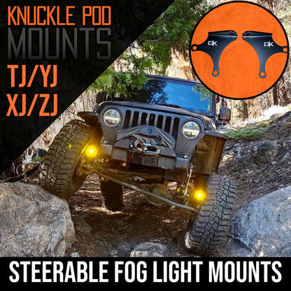 Jeep TJ XJ YJ ZJ Steerable Knuckle Pod Light Mounts (1984-2006 Wrangler/Cherokee)