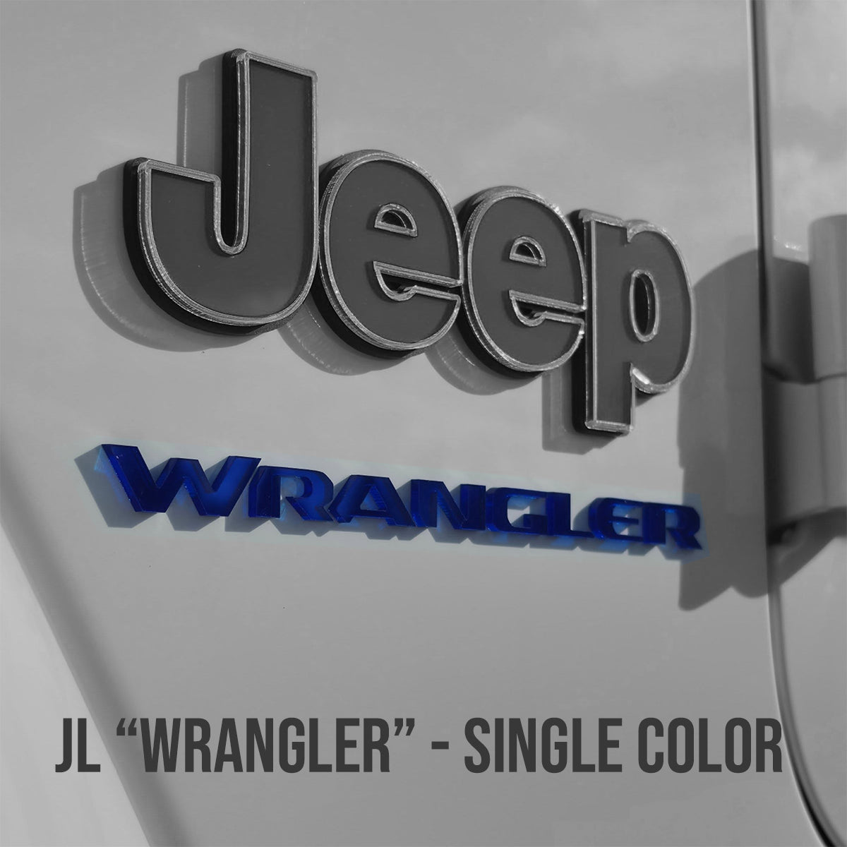 Jeep JL "Wrangler" Emblem - PAIR L/R Sides - Single Color