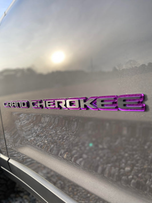 Jeep "Grand Cherokee" Door Emblems - WL/WK2 PAIR L/R Sides - Two Color Stacked