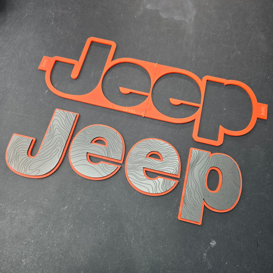 Jeep Gladiator "JEEP" Tailgate Emblem - OEM Size - TOPOGRAPHY