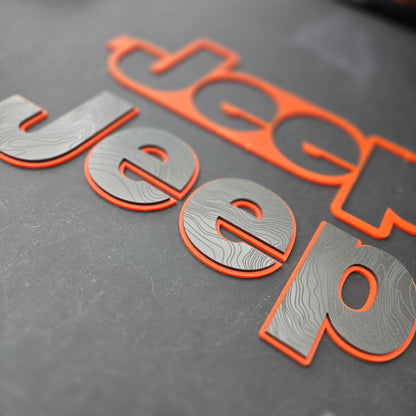 Jeep Gladiator "JEEP" Tailgate Emblem - OEM Size - TOPOGRAPHY