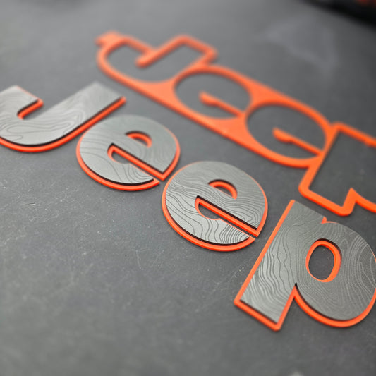 Jeep Gladiator "JEEP" Tailgate Emblem - OEM Size - TOPOGRAPHY